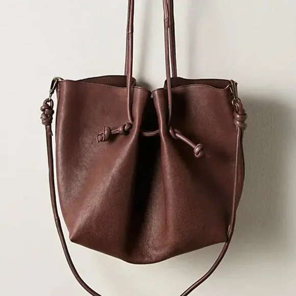FREE PEOPLE Head Over Heels Tote / Shoulder Bag In Espresso NWT